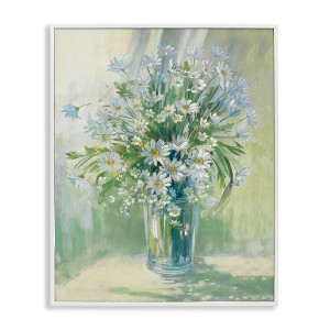 Stupell Industries Sunlit Bouquet of Daisies Blue Green Pastels Framed Giclee Art, White, 24" x 30" - 1 of 4