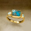 Ross-Simons Turquoise and 0.20 ct. t.w. Sky Blue Topaz Ring in 18kt Gold Over Sterling - 4 of 4