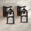 John Timberland Argentine Rustic Farmhouse Outdoor Wall Light Fixtures Set of 2 Bronze 17" Clear Seedy Glass for Post Exterior Barn Deck - 2 of 4
