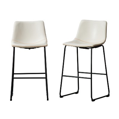 TiramisuBest 25.75in Swivel Counter Stool, Set of 2, Polyester Charcoal Dining Chairs