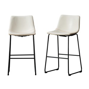 TiramisuBest 25.75in Swivel Counter Stool, Set of 2, Polyester Charcoal Dining Chairs - 1 of 4