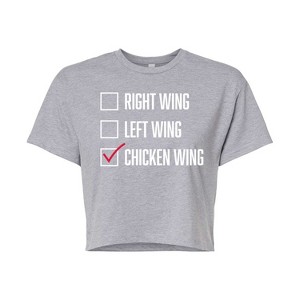 Women's - Instant Message - Chicken Wing Ballot Cropped Graphic T-Shirt - 1 of 4