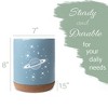 Elanze Designs 8 inch Galactic Stars and Planet Large Ceramic Kitchen Utensil Holder Sky Blue and White Crock with Cork Base - 2 of 4
