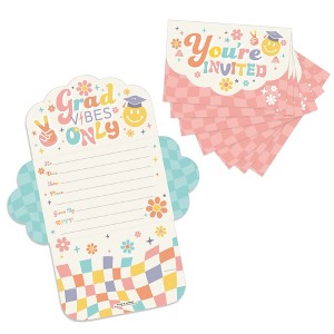 Big Dot of Happiness Groovy Grad - Fill-In Cards - Hippie Graduation Party Fold and Send Invitations - Set of 8 - 1 of 4