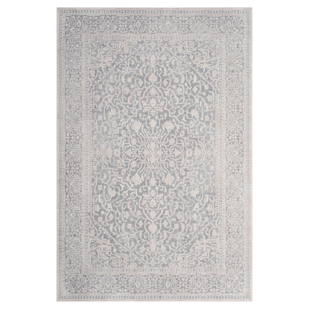 8'x10' Mariam Floral Loomed Area Rug Light Gray/Cream - Safavieh