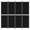 vidaXL 4-Panel Room Divider Black 78.7"x78.7" Fabric - 3 of 4