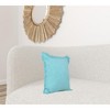 20" X 20" Dark Blue And White 100% Cotton Abstract Zippered Pillow - 2 of 4