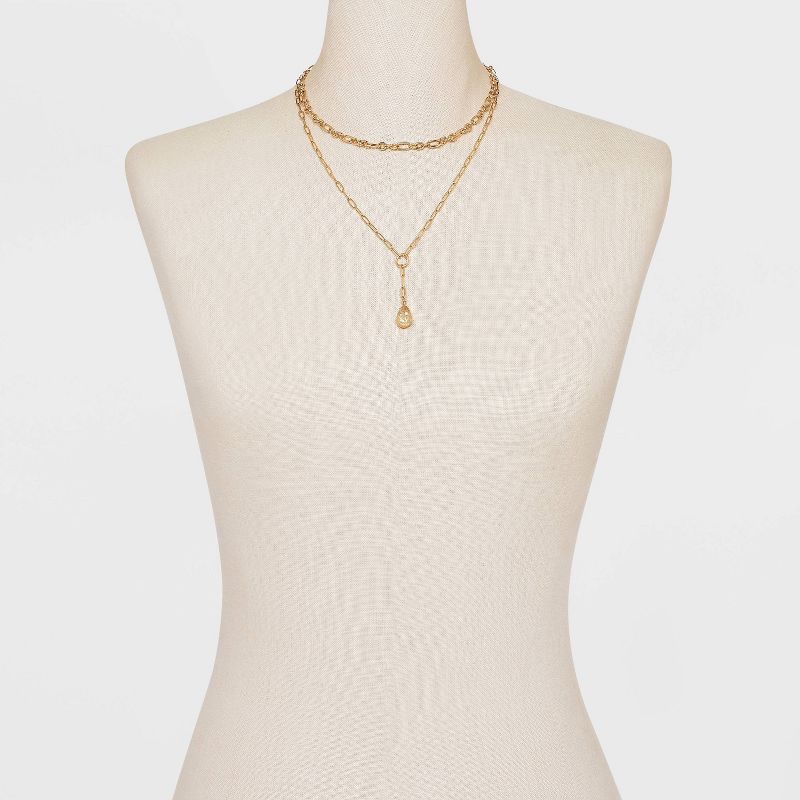 Multi-Strand Pearl Pendant Necklace - A New Day&#8482; Gold, 3 of 6