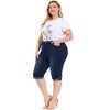 Agnes Orinda Women's Plus Size Mid-Rise Curvy Skinny Stretch Denim Jean Capri - 4 of 4