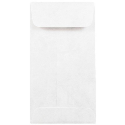 JAM Paper #7 Coin Tyvek Tear-Proof Open End Envelopes 3.5 x 6.5 White 2131076