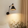 DORESshop 7 in. Industrial Wall Sconce 2-Pack Black and Gold Vintage Swing Arm Wall Mount Light for Bedroom, Living Room or Office - 2 of 4