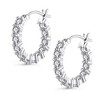 Bold Sterling Silver Inside-Out Round Chunky Hoop Earrings Embellished with Sparkling Cubic Zirconia for a Modern and Dazzling Look - 3 of 3