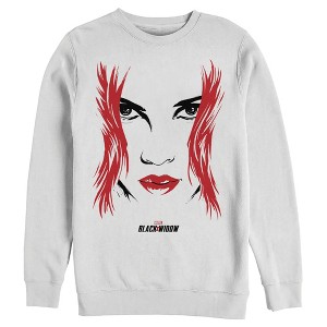 Men's Marvel Black Widow Painted 80's Face Sweatshirt - 1 of 3