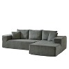 L-Shaped Modern Corduroy Sectional Sofa Set with 5 Pillows, 110" Modular Sofa for Living Room or Bedroom, Free Combination Design with Right Chaise - 4 of 4