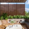 PexFix 72" x 47" Louvered Design Metal Privacy Screen Freestanding Outdoor Divider Panel for Patio Deck Balcony Heavy Duty Base Weatherproof Brown - 3 of 4