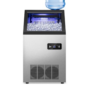 SOZT 14-Inch Commercial Ice Maker - 120 lb/24H Full Cube Production, 35 lb Storage Freestanding Unit - 1 of 4