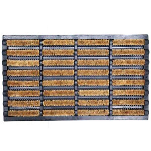 Gardenised Shoe and Boot Scraper Mat with Tray Coir Bristles Built-In Wire Brush and Non-Slip Rubber Base, 18x30" - 1 of 4