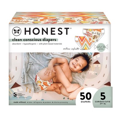 Image of The Honest Company Disposable Diapers - Fall Vibes + Foxy Cozy - Size 5 - 50ct