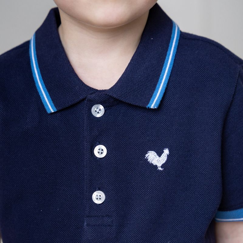 Hope & Henry Boys' Organic Short Sleeve Knit Pique Polo Shirt, Kids, 3 of 7