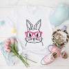 Simply Sage Market Women's Bunny Face With Pink Glasses Puff Print Short Sleeve Graphic Tee - 3 of 4