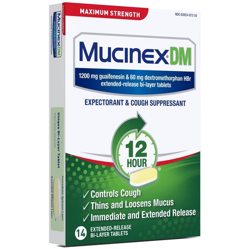 Mucinex DM Max Strength 12 Hour Cough Medicine - Tablets, 3 of 8