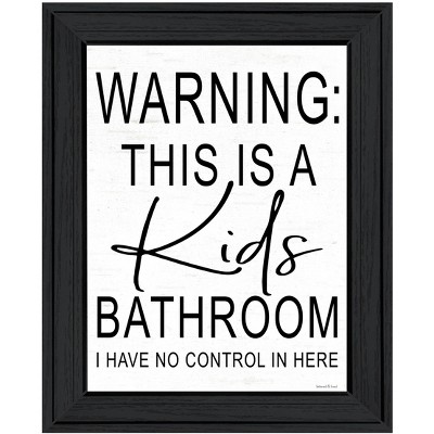 HomeRoots Kids Bathroom Black Framed Print Bathroom Wall Art