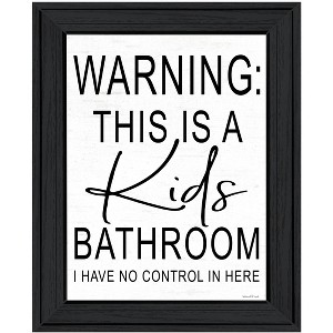 HomeRoots Kids Bathroom Black Framed Print Bathroom Wall Art - 1 of 3