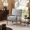 Mid-Century Solid Wood Accent Armchair with Upholstered Thick Cushion and Back- Morden Fort - 2 of 4
