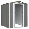 vidaXL Galvanized Steel Garden Shed - Spacious Outdoor Storage Solution, with Air Circulation Vent, Sturdy, Durable, and Rust-Resistant in Light Gray. - 4 of 4
