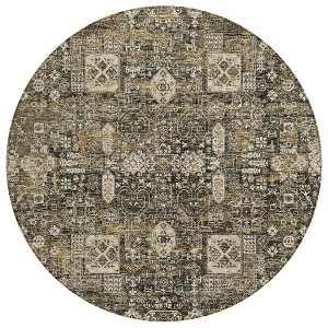 Coffee And Beige Oriental Washable Indoor Outdoor Area Rug - 1 of 4