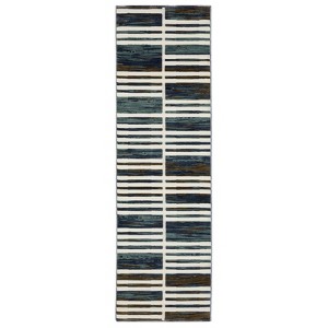 Oriental Weavers Reed RE05A Ivory/ Blue Indoor Area Rug - 2'3" x 7'6" - 1 of 4