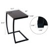 Bencmate Coffee Tables C Shaped Side End Table for Sofa and Bed, Durable Smooth Top Nonslip Pads, Easily Assemble, Black, 17.52"*2.76"*27.17" - 4 of 4