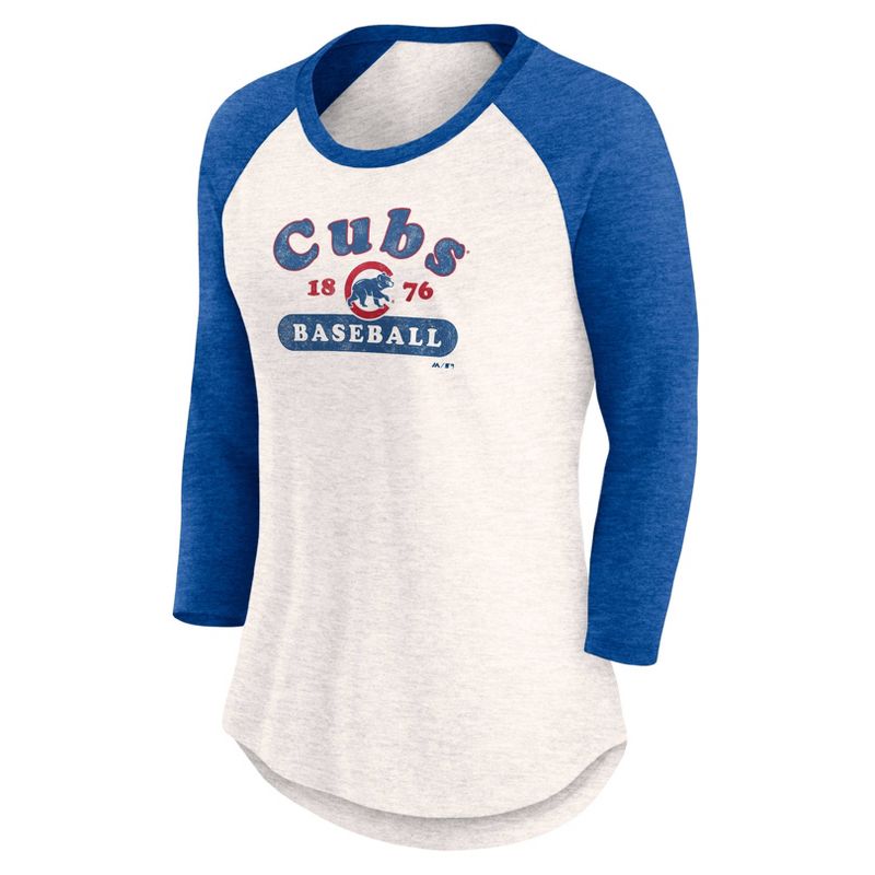 MLB Chicago Cubs Women&#39;s 3/4 Fashion T-Shirt, 2 of 4