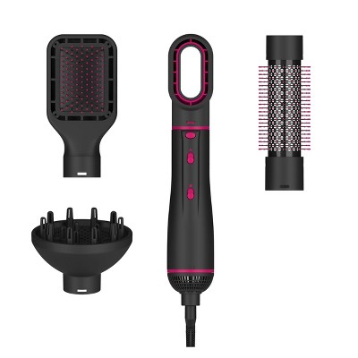 4-in-1 Hair Dryer Brush Set – Blow Dryer, Volumizer, Straightener, Curler with Ionic Care, Interchangeable Attachments