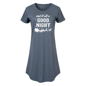 Women's - Instant Message - And To All A Good Night Christmas Graphic T-shirt Dress - 1 of 4