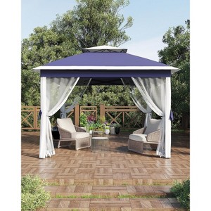11x11ft Pop Up Gazebo Tent with Mosquito Netting, Outdoor Canopy Shelter Easy Setup, Water & UV Resistant - 1 of 4
