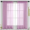 Home Mart Goods (63" Long) Lilac Sheer Window Rod Pocket Curtain Set - 2 Panels - 3 of 4