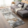 Washable Modern Abstract Rug Non Slip Low Pile Rug Soft Contemporary Throw Floor Cover Foldable Indoor Carpet for Living Room Bedroom - 3 of 4
