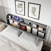 Queen Bed Frame with Storage Headboard and Charging Station Velvet Upholstered Queen Platform Bed Frame with 4 Drawers and Wooden Slat Support Noise - 4 of 4