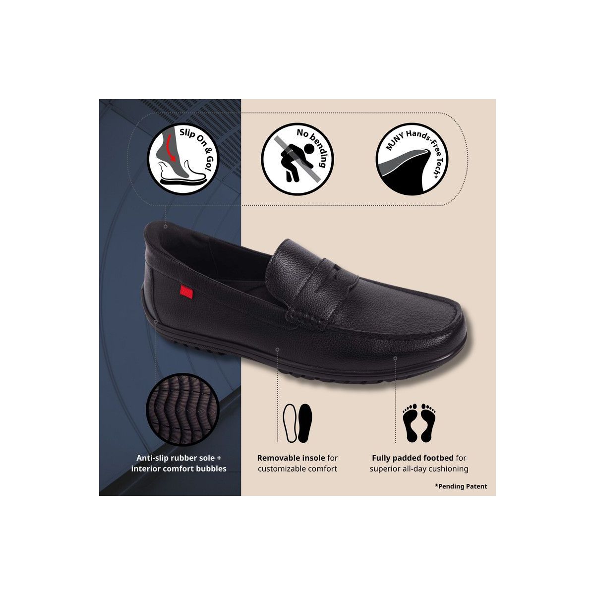 Marc Joseph New York | Mens Hands Free Slip On John Street Casual Penny Loafers - thumbnail 2