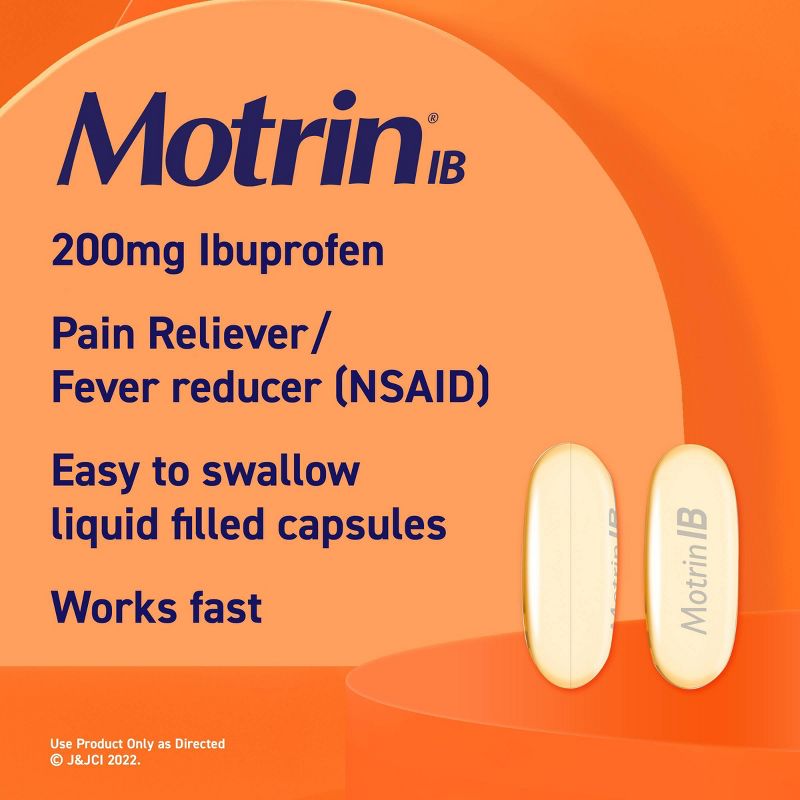 Motrin IB Pain Reliever &#38; Fever Reducer Liquid Gels - Ibuprofen (NSAID) - 120ct, 4 of 9