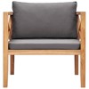 vidaXL Patio Chair with Dark Gray Cushions Solid Teak Wood - 2 of 4