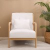 Yami Modern Wood  Accent Chair with Pillow, Upholstered Sofa, Armchair for Bedroom and Living Room, Indoor Furniture - The Pop Home - 2 of 4