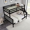 Kumasinova Bunk Bed,Wood Bunk Bed Frame with High Guardrail,Ladder,Twin Size Bed Frame for Kids Teens,No Box Spring Needed - 2 of 4