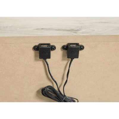 Wispy Whitewash Rustic Industrial 2-Drawer Nightstand with USB