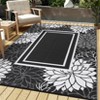 Outdoor Modern Woven Plastic Straw Rug Reversible Lightweight Portable Waterproof Picnic Mat Large Area Rugs for Camping Garden Backyard RV Patio - 2 of 4