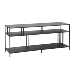 55" Black Metal TV Stand with Metal Shelves - Henn&Hart - 1 of 4