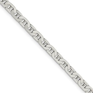 Black Bow Jewelry 4.5mm, Sterling Silver, Anchor Chain Necklace - 1 of 4