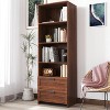 Bookshelf with Drawers, 70.87" Tall, 4 Shelf, Modern, Home Office, Living Room, Study - 3 of 4