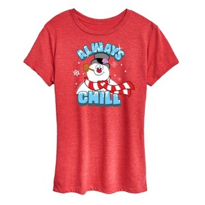 Women's - Frosty The Snowman - Christmas Always Chill Short Sleeve Graphic T-Shirt - 1 of 4